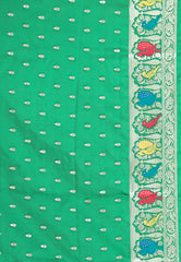 Bottle Green Minakari Mashru Silk Saree with Blouse Piece