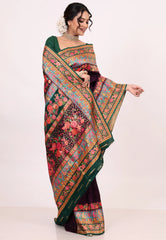 Deep Purple Kani Silk Saree With Blouse Piece - Adi Akshoy & Co.