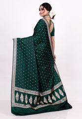 Rama Green Mashru Silk Saree with Blouse Piece - Adi Akshoy & Co.