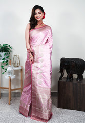 Mauve color Mashru Silk Saree with Blouse Piece