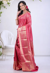 Rani Brocade Kanjivaram Silk Saree with Blouse Piece - Adi Akshoy & Co.