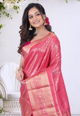 Rani Brocade Kanjivaram Silk Saree with Blouse Piece - Adi Akshoy & Co.