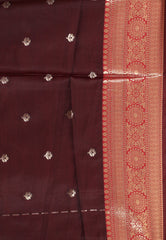 Maroon Mashru Silk Saree with Blouse Piece