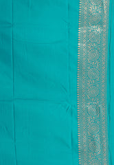 Feroza Blue Mashru Silk Saree with Blouse Piece