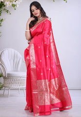 Rani Pure Katan Silk Saree with Blouse Piece - Adi Akshoy & Co.