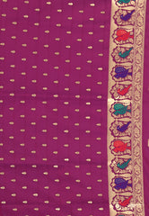 Purple Mashru Silk Saree with Blouse Piece