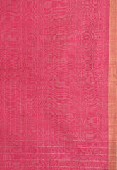 Rani Pink Handloom Saree With Blouse Piece