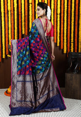 Multi color Kadwa Pure Silk Banarasi Saree with Blouse Piece