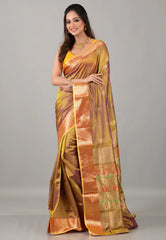 Cross Gold Sico Handloom Saree With Blouse Piece - Adi Akshoy & Co.