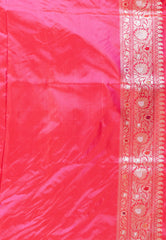 Rani Pink Minakari Kadwa Pure Silk Banarasi Saree with Blouse Piece