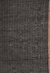 Black Kora Handloom Pure Silk Saree With Blouse Piece