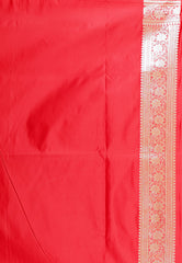 Red Wedding Banarasi Silk Saree with Blouse Piece