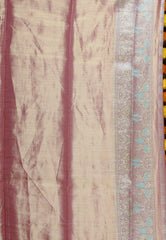 Peach Brocade Tissue Kanjivaram Silk Saree With Blouse Piece