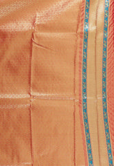 Golden with Red Minakari Border Tissue Kanjivaram Silk Saree With Blouse Piece