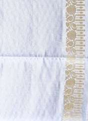Light Grey Pastel Banarasi Silk Saree With Blouse Piece