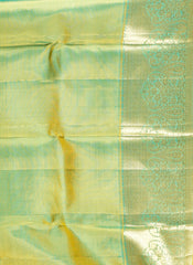 Sea Green Kanjivaram Silk Saree With Blouse Piece