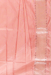 Peach Kani Silk Saree With Blouse Piece