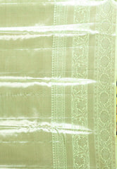 Light Lime Green Brocade Tissue Kanjivaram Silk Saree With Blouse Piece