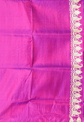 Purple Wedding Banarasi Silk Saree with Blouse Piece