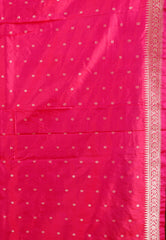 Rani Pink Kadwa Katan Pure Silk Saree With Blouse Piece