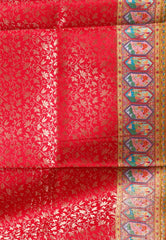 Onion Pink Kani Silk Saree With Blouse Piece