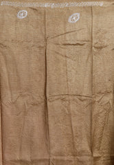 Beige Pure Kantha Silk Saree With Blouse Piece