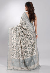 Tussar Colour Tussar Silk with Embroidery work Saree with Blouse Piece
