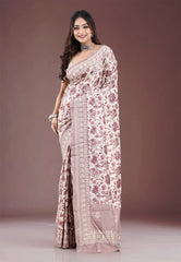 Tussar Colour Tussar Silk with Embroidery Work Saree with Blouse Piece