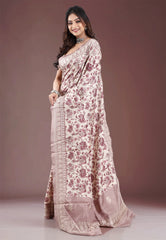 Tussar Colour Tussar Silk with Embroidery Work Saree with Blouse Piece