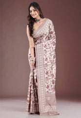 Tussar Colour Tussar Silk with Embroidery Work Saree with Blouse Piece