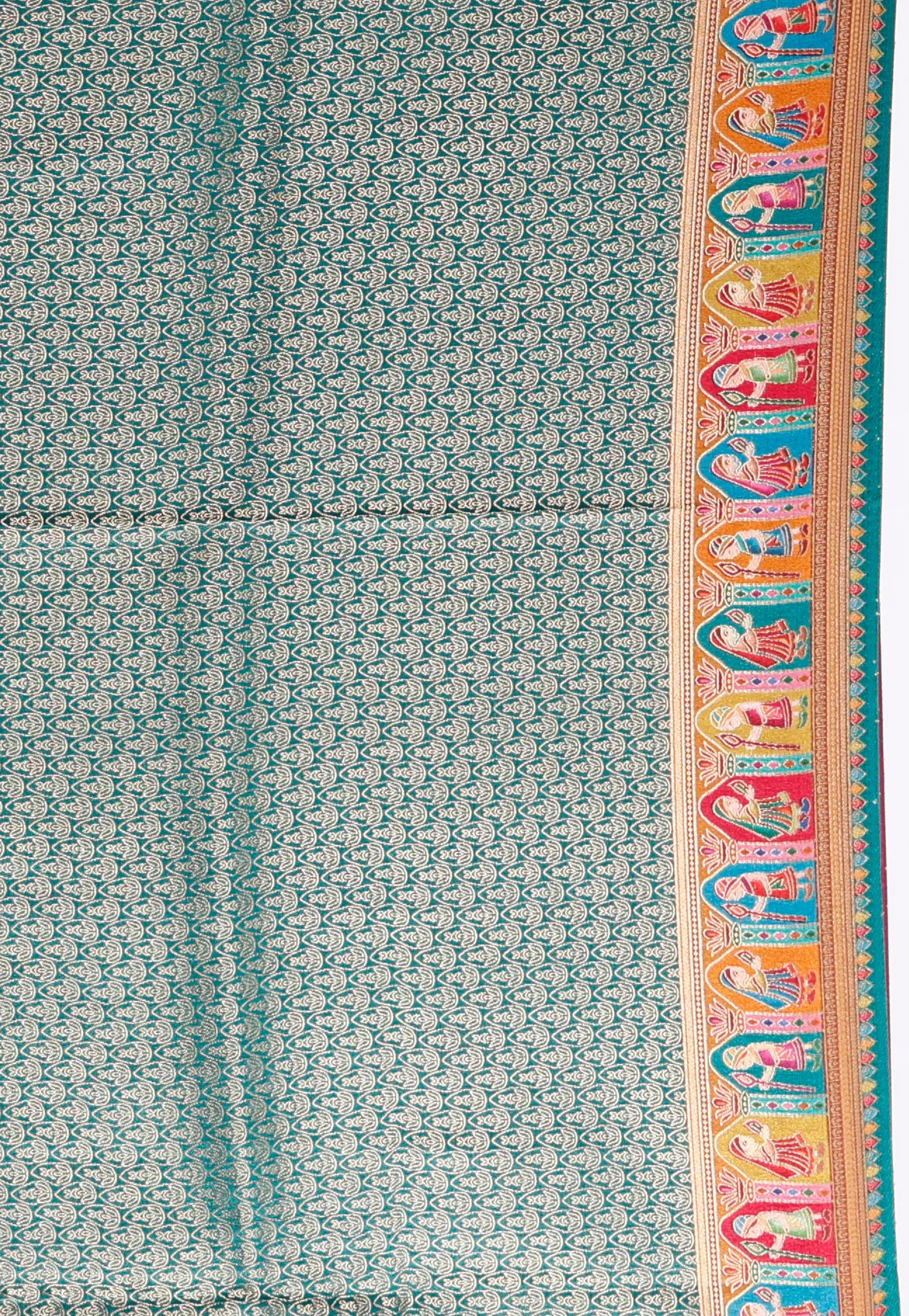 Maroon Kani Silk Saree With Blouse Piece