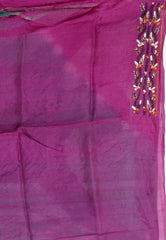 Rama Green with Rust Border Pure Kantha Silk Saree With Blouse Piece