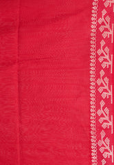 Red cotton Handloom Saree With Blouse Piece