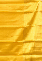 Mustard Yellow Brocade Tissue Kanjivaram Pure Silk Saree With Blouse Piece  - Adi Akshoy & Co.
