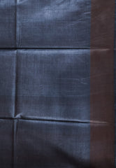 Charcoal Grey Base Tussar Silk Saree with Blouse Piece