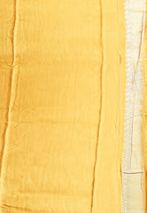 Yellow Mashru Silk Saree with Blouse Piece