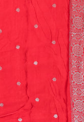 Red Mashru Silk Saree with Blouse Piece