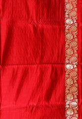 Maroon Wedding Banarasi Silk Saree with Blouse Piece