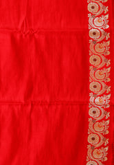 Red Minakari Wedding Banarasi Silk Saree with Blouse Piece