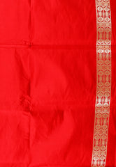 Red Wedding Banarasi Silk Saree with Blouse Piece