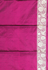 Magenta Kadwa Pure Silk Banarasi Saree with Blouse Piece