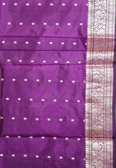 Purple with Minakari Buti Katan Pure Silk Saree With Blouse Piece