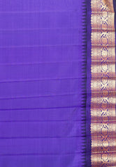 Sea Green with Green and Navy Blue Border Ganga Jamuna Border Gadwal Saree With Blouse Piece
