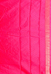 Rani Pink Mashru Silk Saree with Blouse Piece