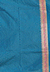 Blue  Kani Silk Saree With Blouse Piece