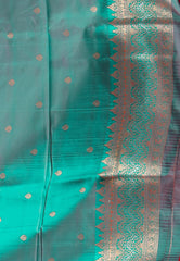 Rani with Ramma Green Border Mashru Silk Saree with Blouse Piece - Adi Akshoy & Co.