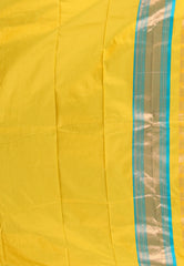 Yellow Kanjivaram Silk Saree With Blouse Piece - Adi Akshoy & Co.