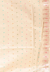 Beige Baluchari Silk Saree with Blouse Piece - Adi Akshoy & Co.