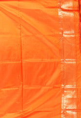 Orange Katan Silk Saree With Blouse Piece