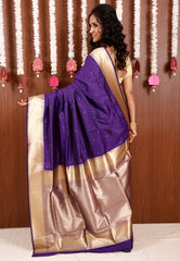 Purple Katan Silk Saree With Blouse Piece